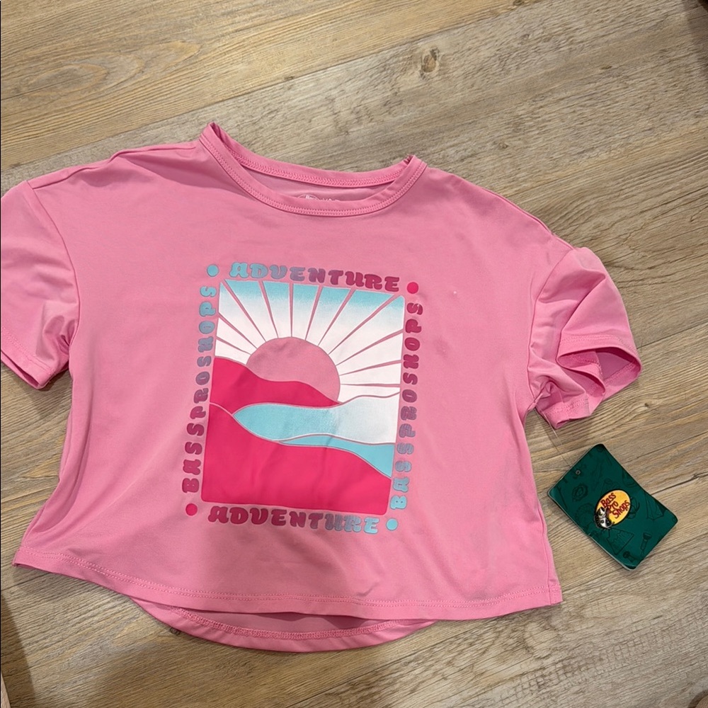 Pink Graphic Adventure Crop Tee - Kids